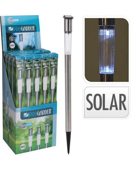 Baliza solar jardín acero inoxidable 70 cm
