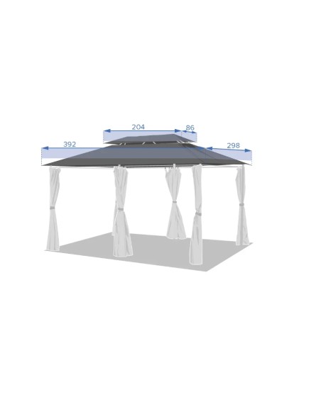Toldo de repuesto para pérgola de acero gris