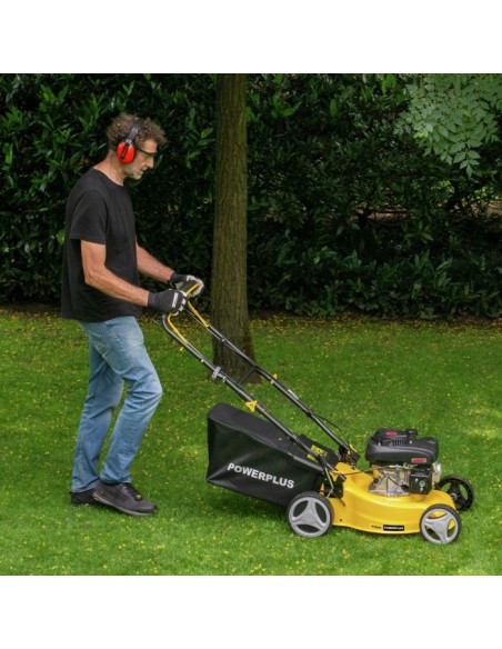 Cortacésped autopropulsado gasolina 132cc 410 mm Powerplus con mulching