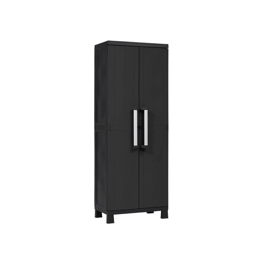 armario de resina alto negro garaje 2 puertas