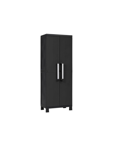 armario de resina alto negro garaje 2 puertas