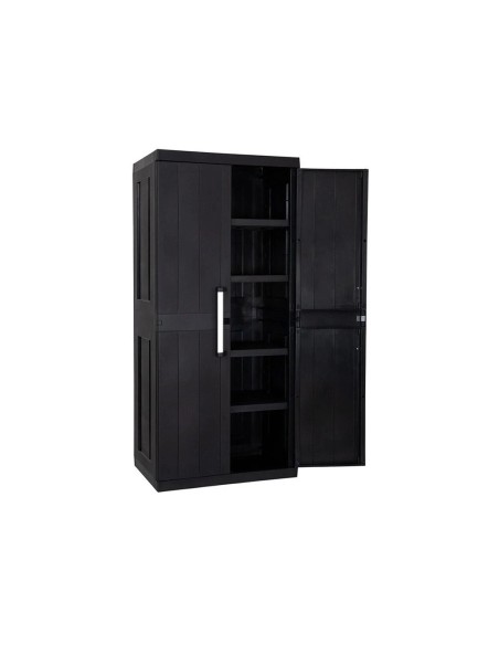 Armario de resina alto Mega 2 puertas negro