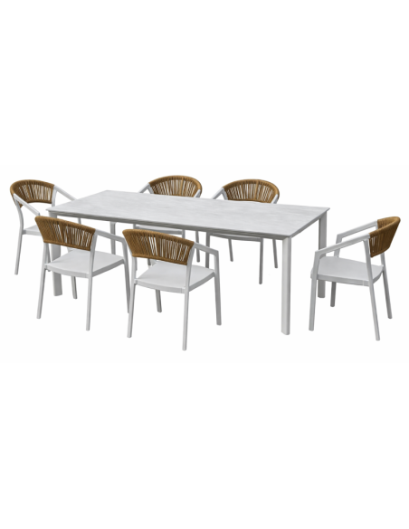 Mesa de Jardín Portixol 200x100 cm Blanca