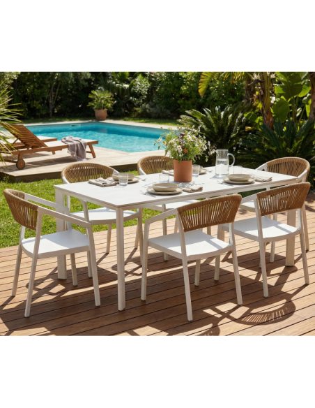 Mesa de Jardín Portixol 200x100 cm Blanca