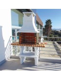 Barbacoa de obra X-Art con chimenea y estantes laterales 123 cm