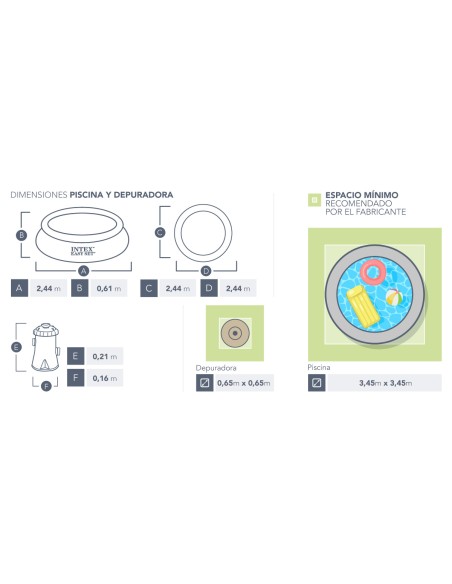 Piscina desmontable Intex Easy Set Ø244x61 cm con depuradora