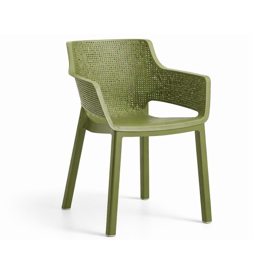 Silla Elisa Verde de Resina Apilable