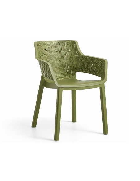 Silla Elisa Verde de Resina Apilable