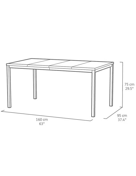 Mesa de jardín Signature Porto marrón 160 cm