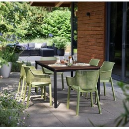 “mesa jardín Signature Porto marrón efecto madera exterior”