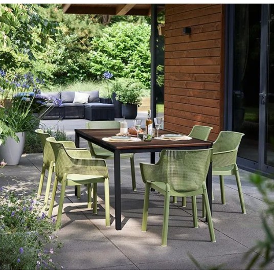 “mesa jardín Signature Porto marrón efecto madera exterior”
