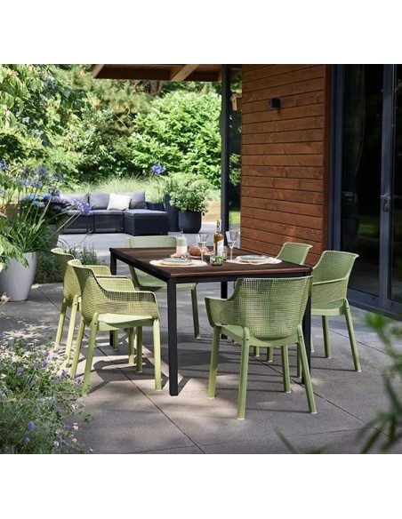 “mesa jardín Signature Porto marrón efecto madera exterior”