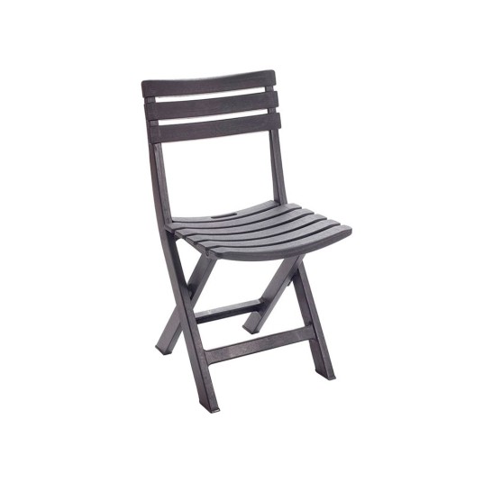 silla plegable de jardín antracita en terraza moderna