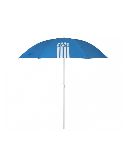 Sombrilla de playa azul con estructura de aluminio