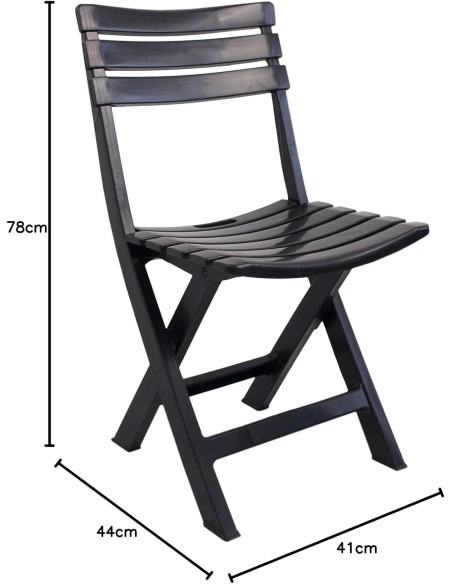 Silla plegable Komodo de resina antracita