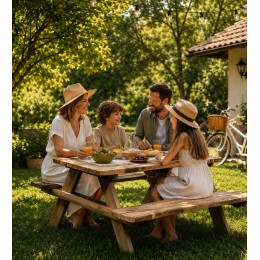 Mesa Picnic de Madera para Jardín 6 Personas