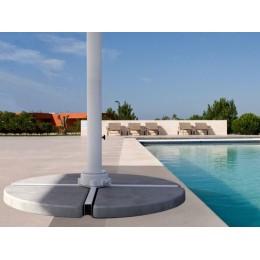 base parasol descentrado piezas hormigón gris