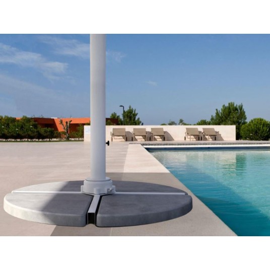 base parasol descentrado piezas hormigón gris