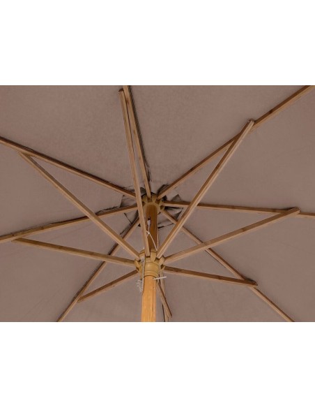 Sombrilla de terraza 3 metros bambú Tinaei taupé