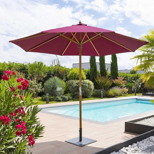 sombrilla jardín 300 cm bambú exterior elegante