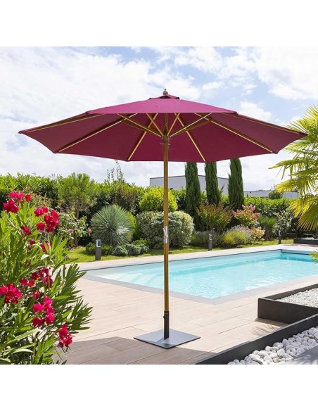 sombrilla jardín 300 cm bambú exterior elegante