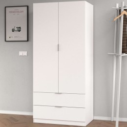 Armario Low Cost 2 puertas y 2 cajones blanco
