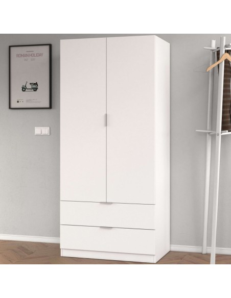 Armario Low Cost 2 puertas y 2 cajones blanco