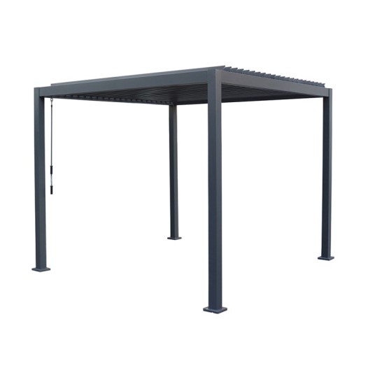 Pérgola Bioclimática Nasau 3x3 m – Aluminio Antracita con lamas regulables