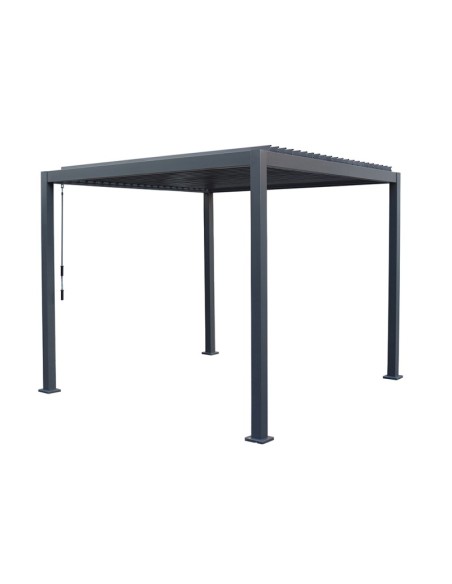 Pérgola Bioclimática Nasau 3x3 m – Aluminio Antracita con lamas regulables