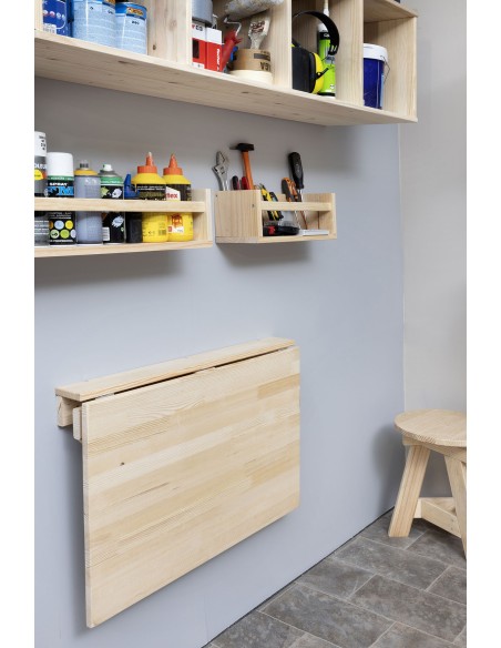 Mesa plegable de pared de madera de pino
