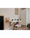 mesa plegable de pared de madera de pino para cocina pequeña