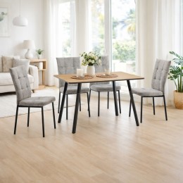 mesa de comedor fija 120x80 cm color roble y estructura negra