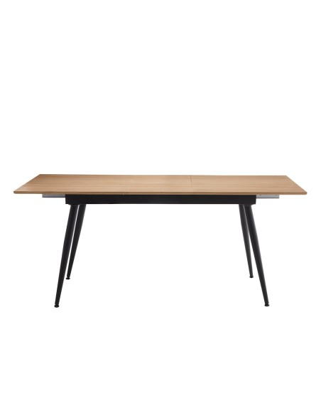 Mesa de comedor extensible 140-180 cm con tapa de melamina y patas negras