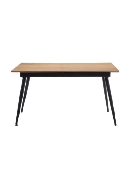 Mesa de comedor extensible 140-180 cm con tapa de melamina y patas negras