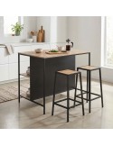 Isla de cocina Aliaj en madera y metal