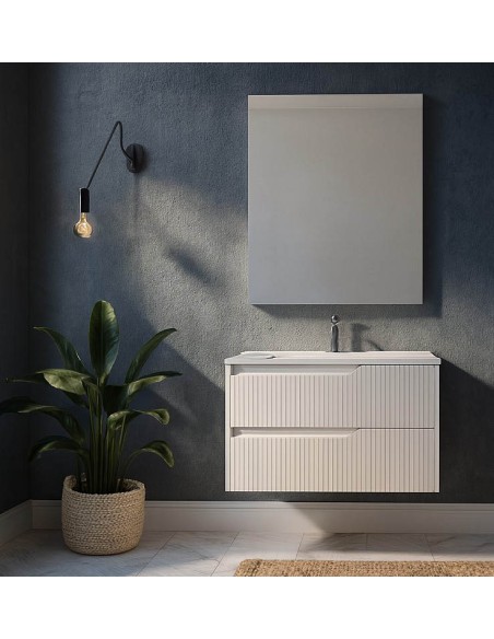 Mueble de baño suspendido Turín 80 cm blanco mate