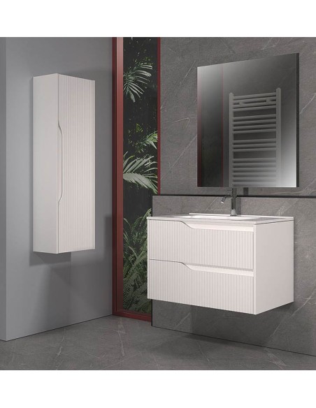 Mueble de baño suspendido Turín 80 cm blanco mate