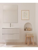 mueble de baño suspendido Turín 80 cm blanco mate.