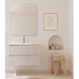 mueble de baño suspendido Turín 80 cm blanco mate.