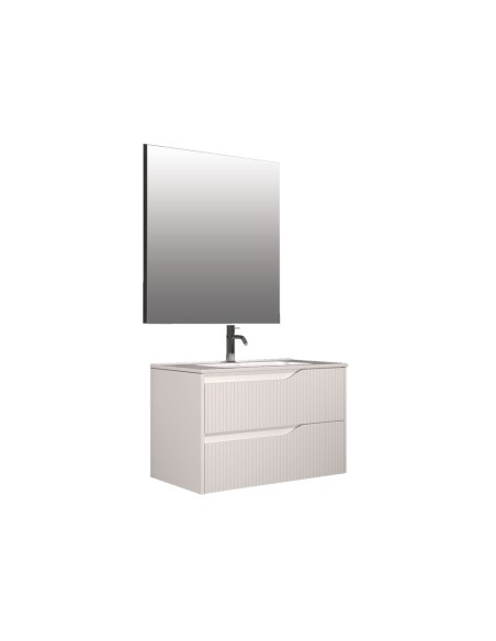 Mueble de baño suspendido Turín 80 cm blanco mate