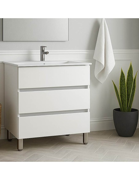 Mueble de baño Madrid 80 cm blanco brillo