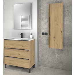 mueble de baño Dream Roble Amazona 100 cm con lavabo y espejo.