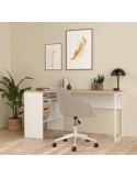 Escritorio Esquinero Freia Roble Jackson Hickory y blanco