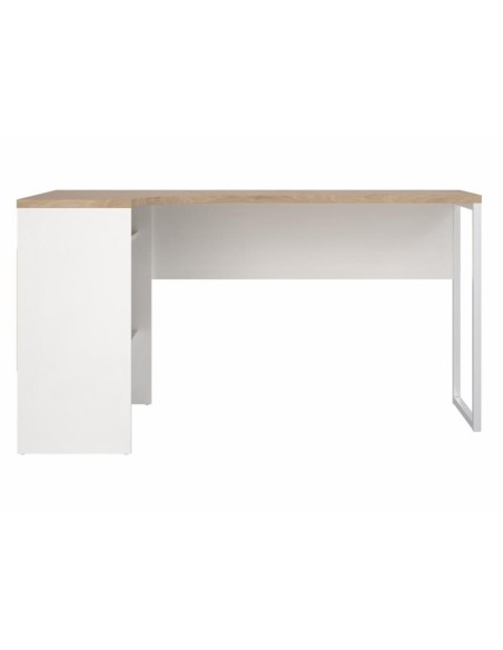 Escritorio Esquinero Freia Roble Jackson Hickory y Blanco