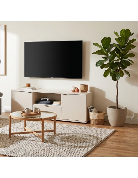 Mueble TV Cachemira Beige con 2 Puertas y Cajón