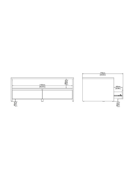 Mesa de Centro Nael Blanco y Roble Jackson Hickory con 2 Puertas