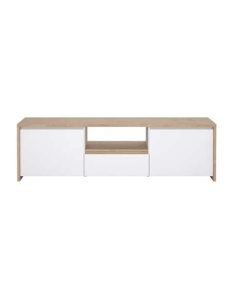 Mueble TV Nael Blanco y Roble Jackson Hickory para Televisores