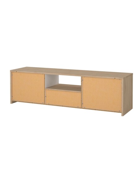 Mueble TV Nael Blanco y Roble Jackson Hickory para Televisores
