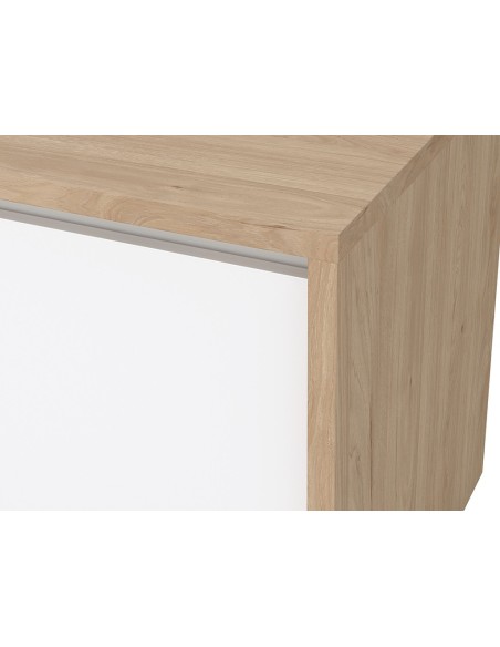 Mueble TV Nael Blanco y Roble Jackson Hickory para Televisores