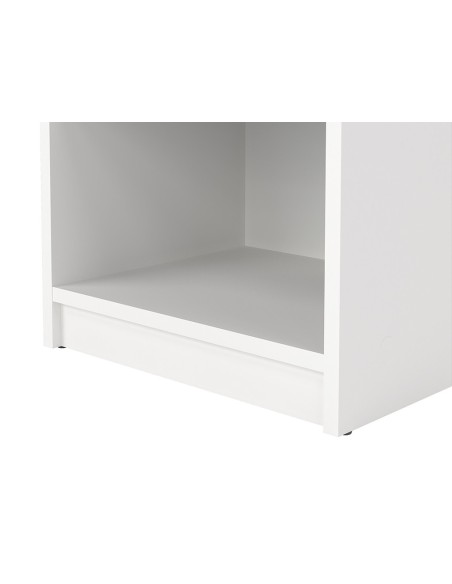 Mesita de Noche Mai Blanca con Cajón y Estante